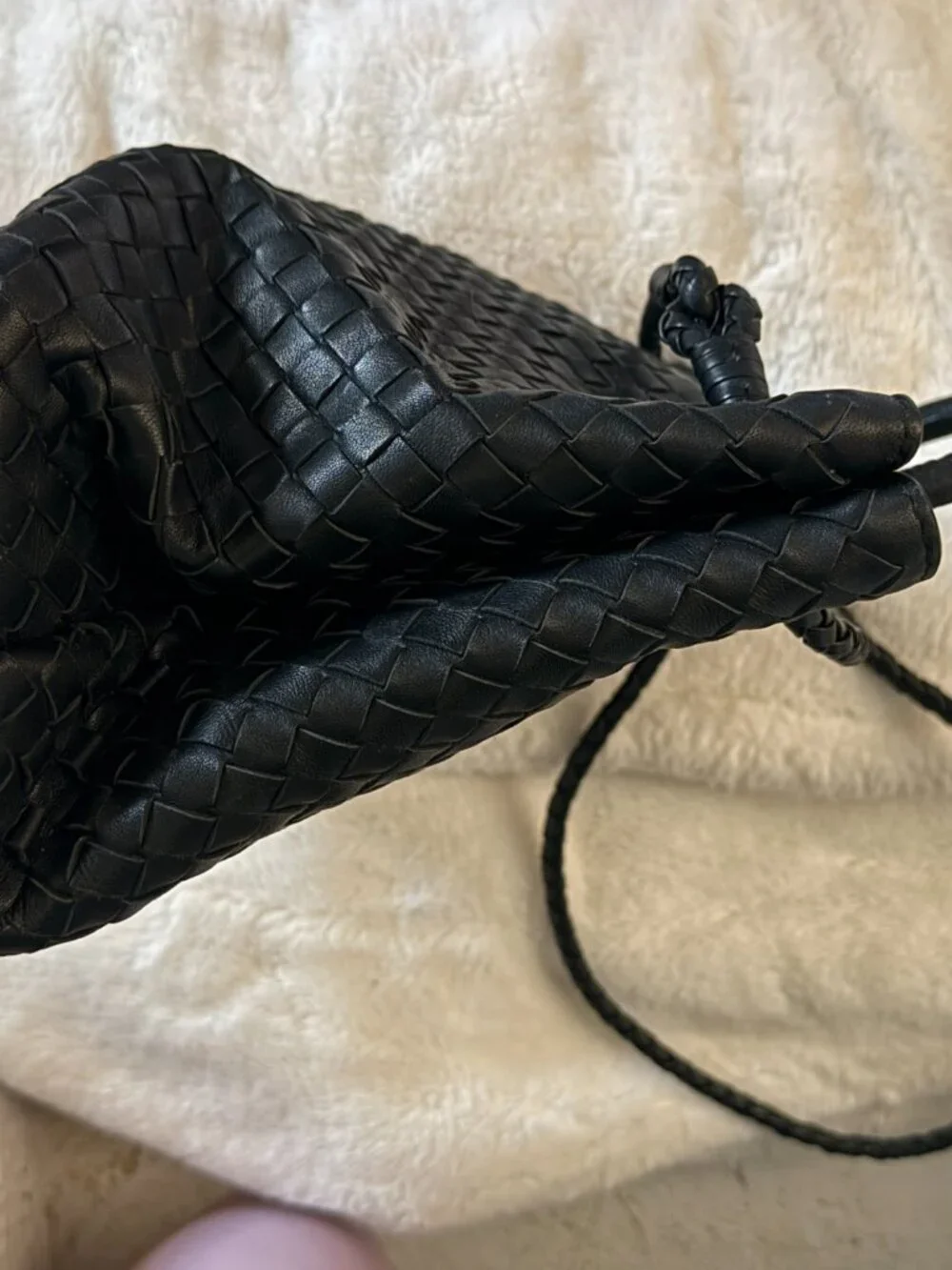 Quince Romy Handwoven Satchel Black Italian Leather NWOT